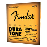 Fender 880CL Dura-Tone 80/20 Coated Acoustic Guitar Strings .011-.052 2