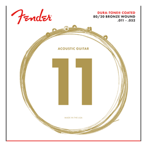 Fender 880CL Dura-Tone 80/20 Coated Acoustic Guitar Strings .011-.052 1