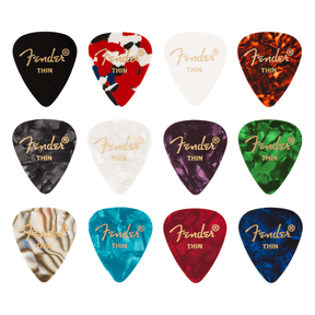 Fender 351 Celluloid Medley Guitar Picks - Thin 12-pack 1