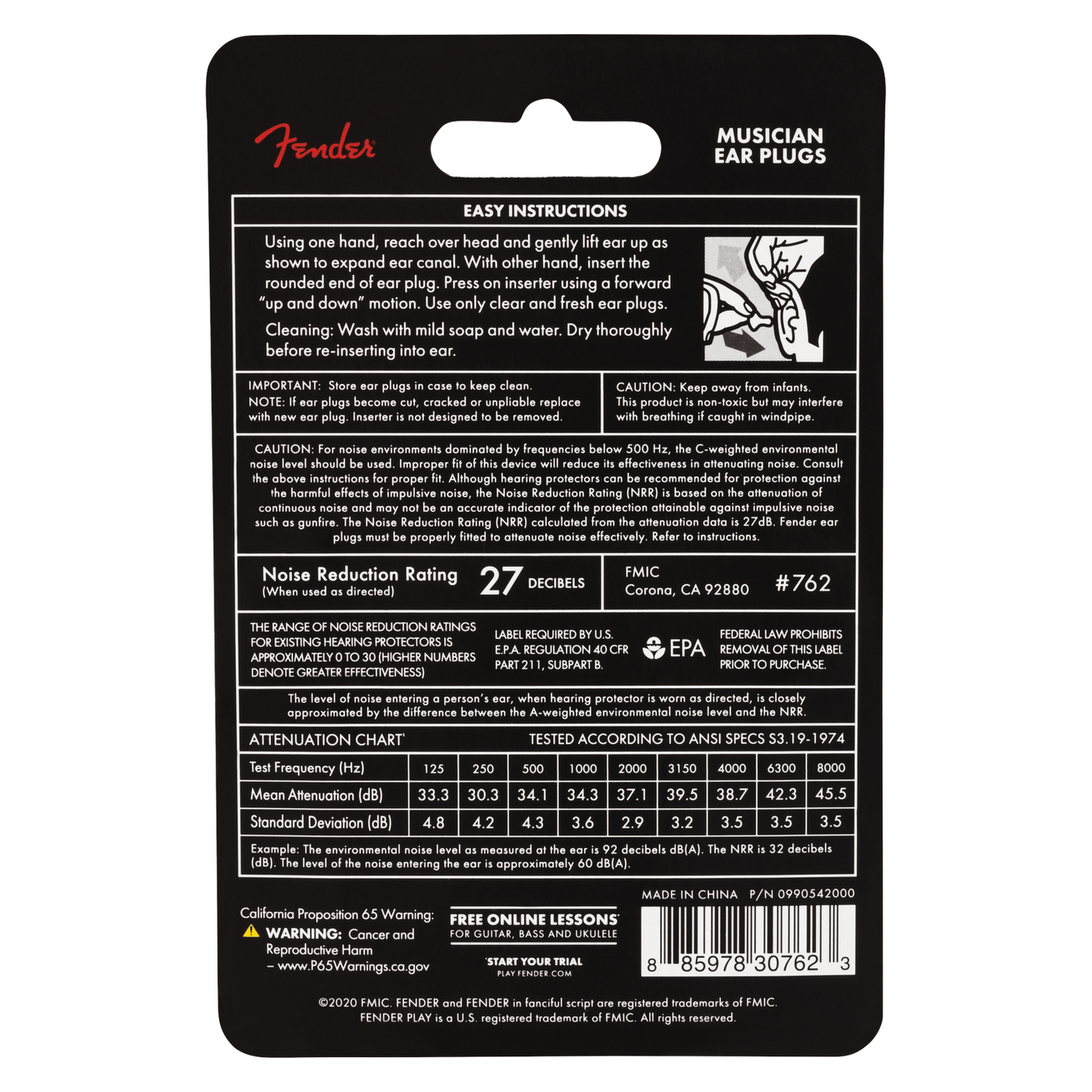 Fender Musician Series Ear Plugs - Black 3