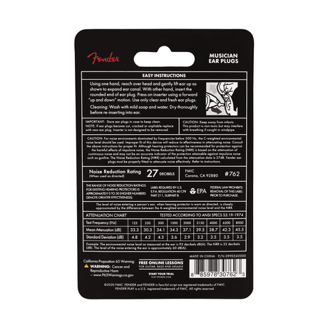 Fender Musician Series Ear Plugs - Black 3