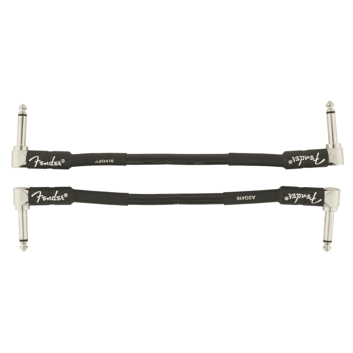 Fender Professional Series Instrument Cable, 2-Pack, Angle/Angle, 6" — Black 2