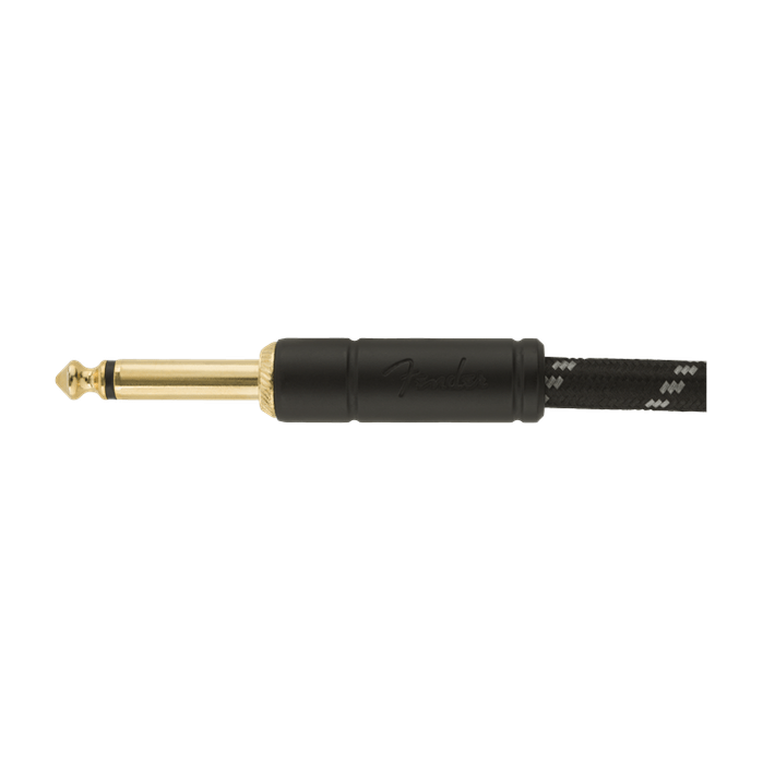 Fender 5.5M 18.6' Deluxe Series Instrument Cable - Straight/Angle, Black Tweed 3