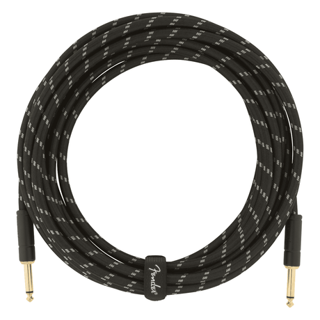 Fender Professional Series Instrument Cable, Straight-Angle, Black Tweed 18.6ft / 5.5M 4