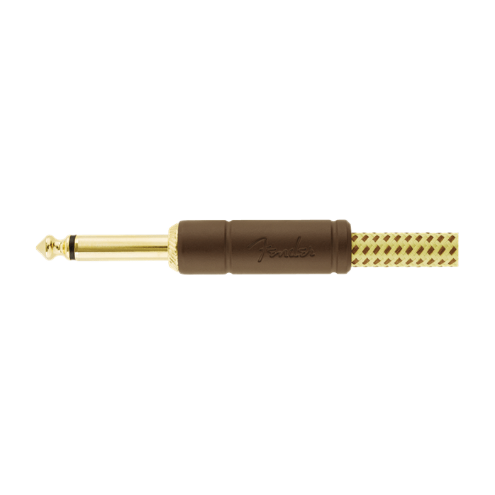 Fender 4.5M 15' Deluxe Series Instrument Cable - Straight/Angle, Tweed 3
