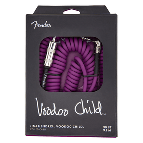 Fender Hendrix™ Voodoo Child™ Coil Instrument Cable Straight/Angle, 30', Purple 1