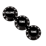 Fender Stratocaster Control Knobs, Black — Set Of 3 (Volume, Tone, Tone)