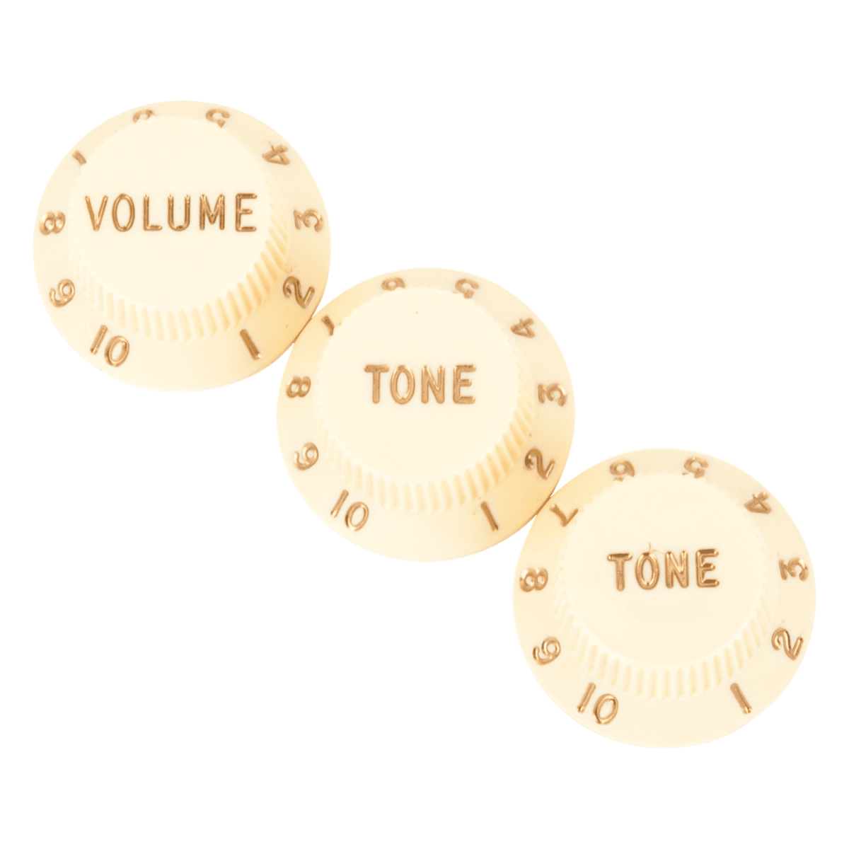 Fender Stratocaster Control Knobs, Aged White — Set Of 3 Volume, Tone, Tone 1