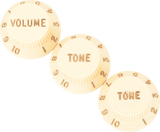 Fender Stratocaster Control Knobs, Aged White — Set Of 3 (Volume, Tone, Tone)