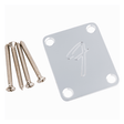 Fender '70s Vintage-Style "F" Logo 4-Bolt Neck Plate, Chrome, With Mounting Screws 1