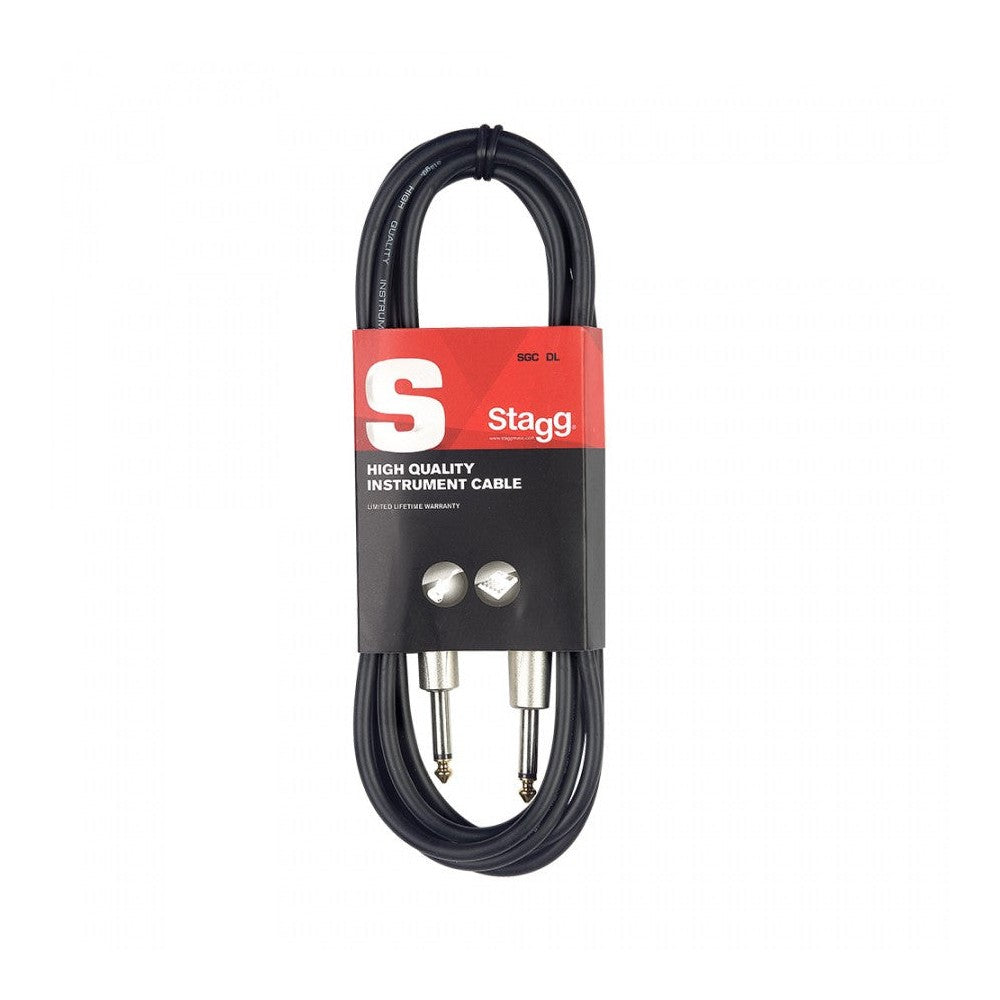 Stagg SGC1.5DL Deluxe Instrument Cable, Straight/L-Shaped Jack — 1.5m