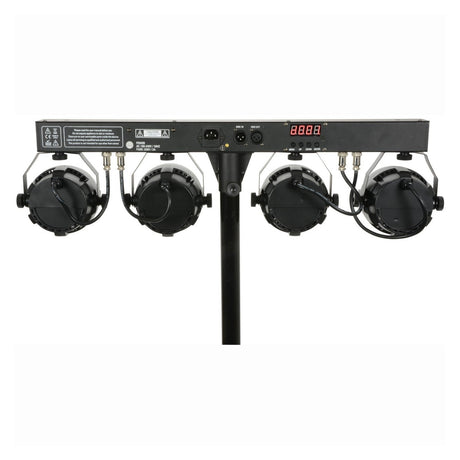 QTX PB-1214 LED PAR Bar System — 4 PAR Cans, RGBW Colour Mixing, DMX, Fold-Away Tripod 3