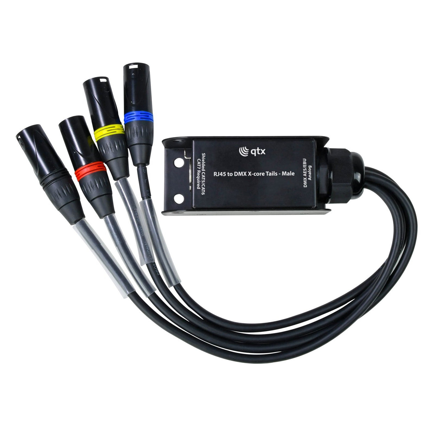 QTX RJ45 to DMX Multicore Adaptor – 4 x 3-Pin Male XLR Tails 1