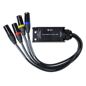 QTX RJ45 to DMX Multicore Adaptor – 4 x 3-Pin Male XLR Tails 1