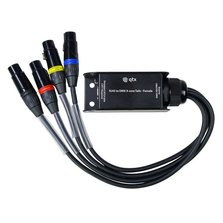 QTX RJ45 to DMX Multicore Adaptor – 4 x 3-Pin Female XLR Tails 1