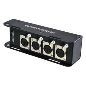 QTX RJ45 to DMX Multicore Adaptor Box – 4 x 3-Pin Female XLR Sockets 1