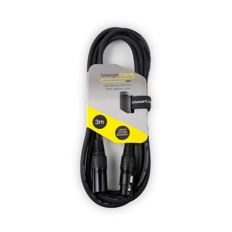 StageCore 3m DMX Cable 3-Pin XLR Male to Female - Black 1