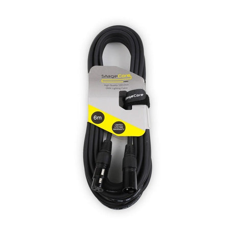 StageCore 6m DMX Cable 3-Pin XLR Male to Female - Black 1