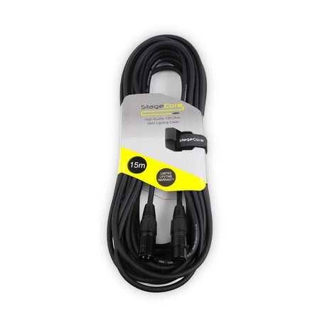 StageCore 15m DMX Cable 3-Pin XLR Male to Female - Black 1