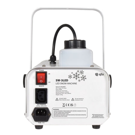 QTX SW-3LED 800W Snow Machine With LED Lights & Remote Control 3