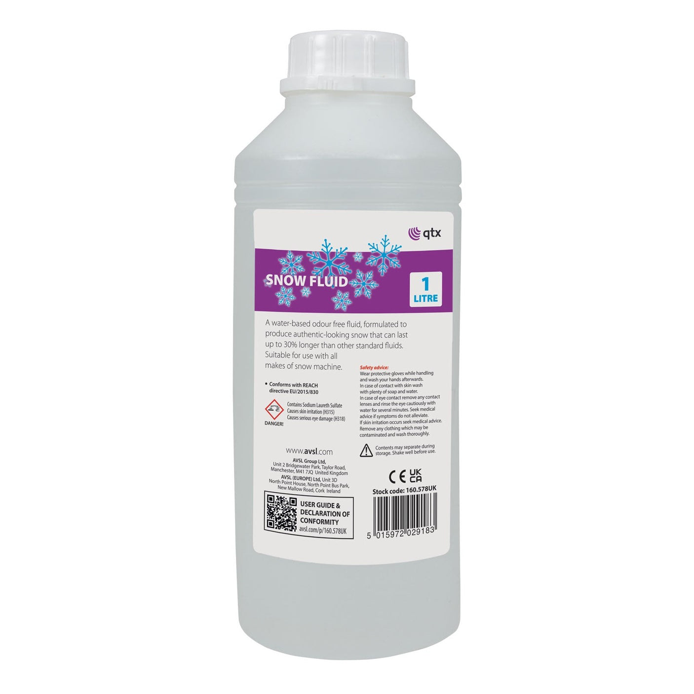 QTX Water-Based Snow Fluid - 1 Litre 1
