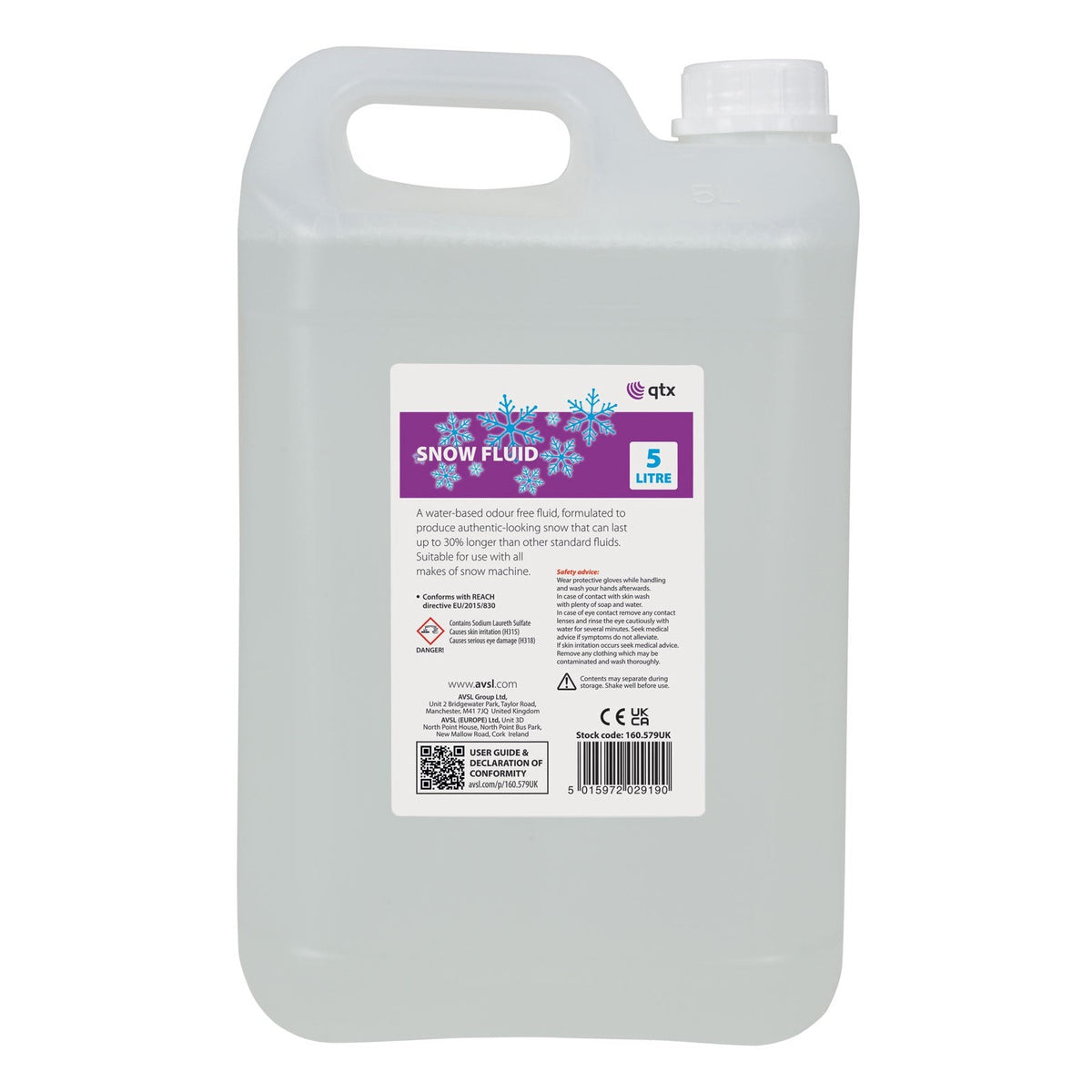 QTX Snow Fluid 5 Litre | Water-Based Snow Machine Fluid
