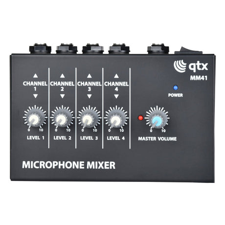 QTX MM41 4 Channel Mini Microphone Mixer 3