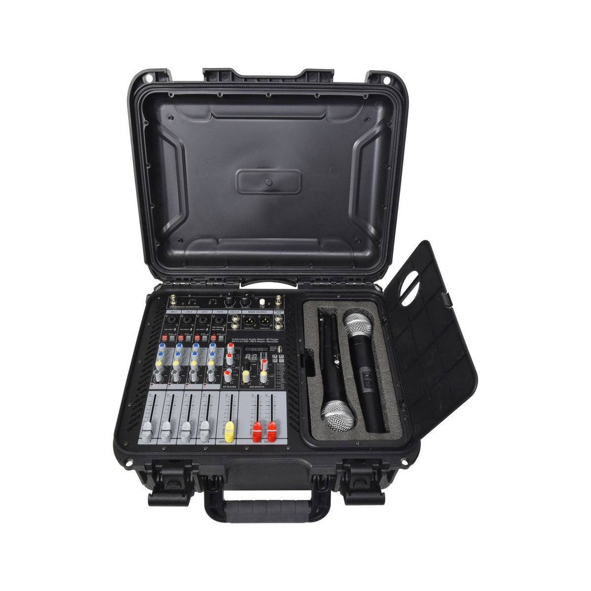 Citronic FLITE-600 2 x 300W Powered Mixer with 2 UHF Wireless Mics & DSP Effects 1