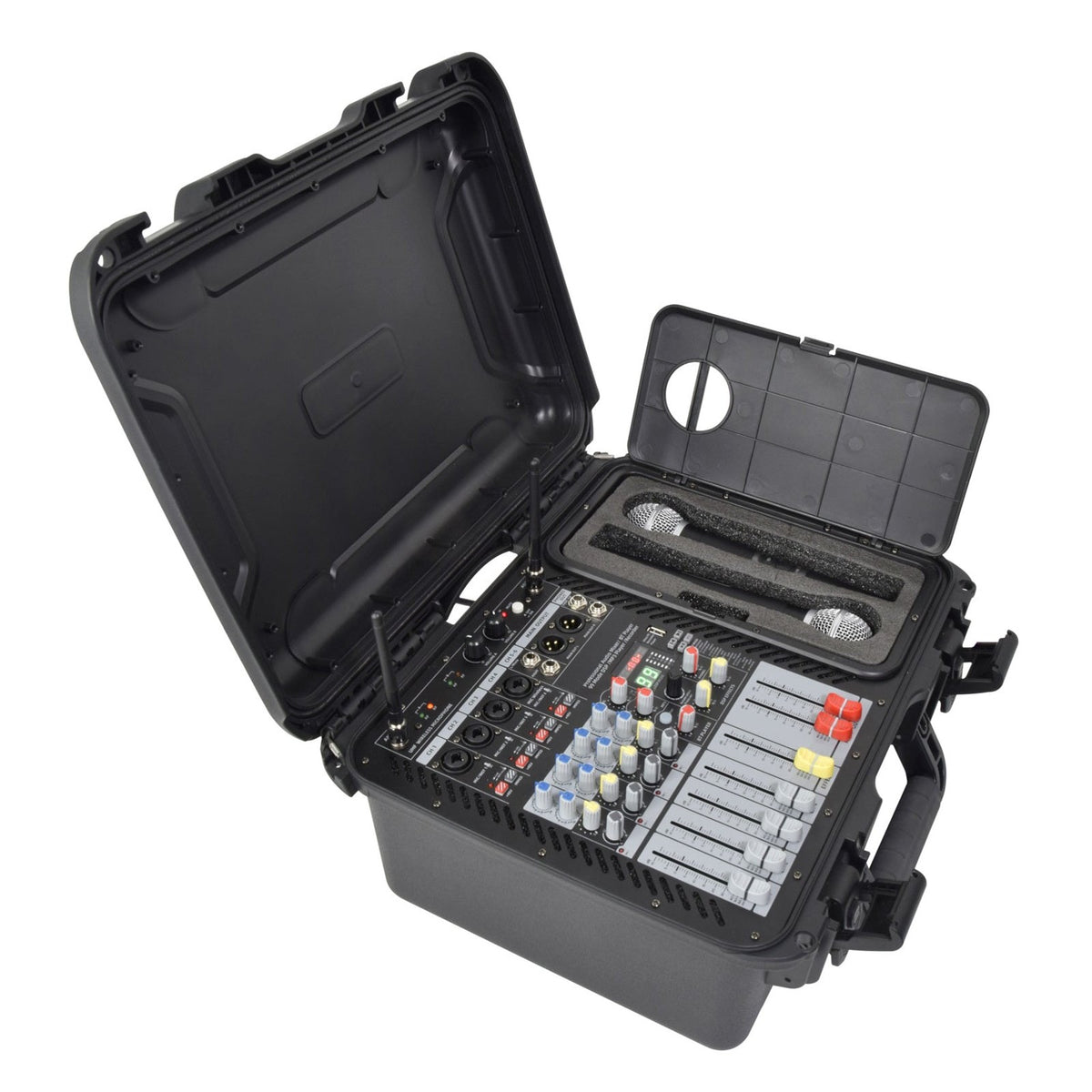 Citronic FLITE-1000 2 x 500W Powered Mixer With 2 UHF Wireless Mics & DSP Effects 1