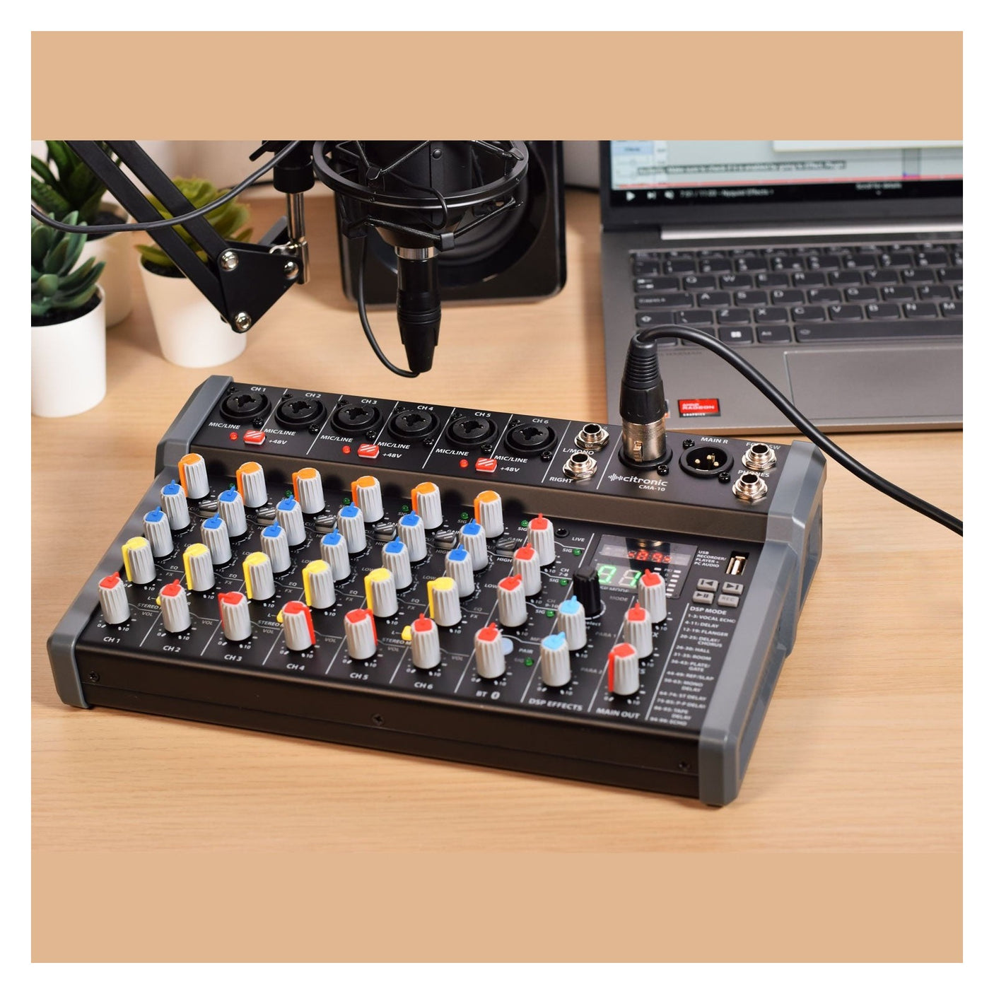 Citronic CMA-10 Compact 10CH Mixer with DSP, USB & Bluetooth 6