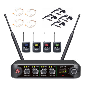 Chord XU4 Quad Lavalier/Headset UHF Wireless Microphone System 1