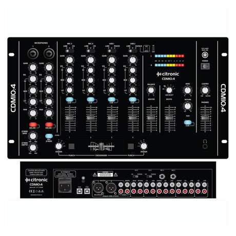 Citronic CDM10:4 MK5 4-Channel 19" USB DJ Mixer 4