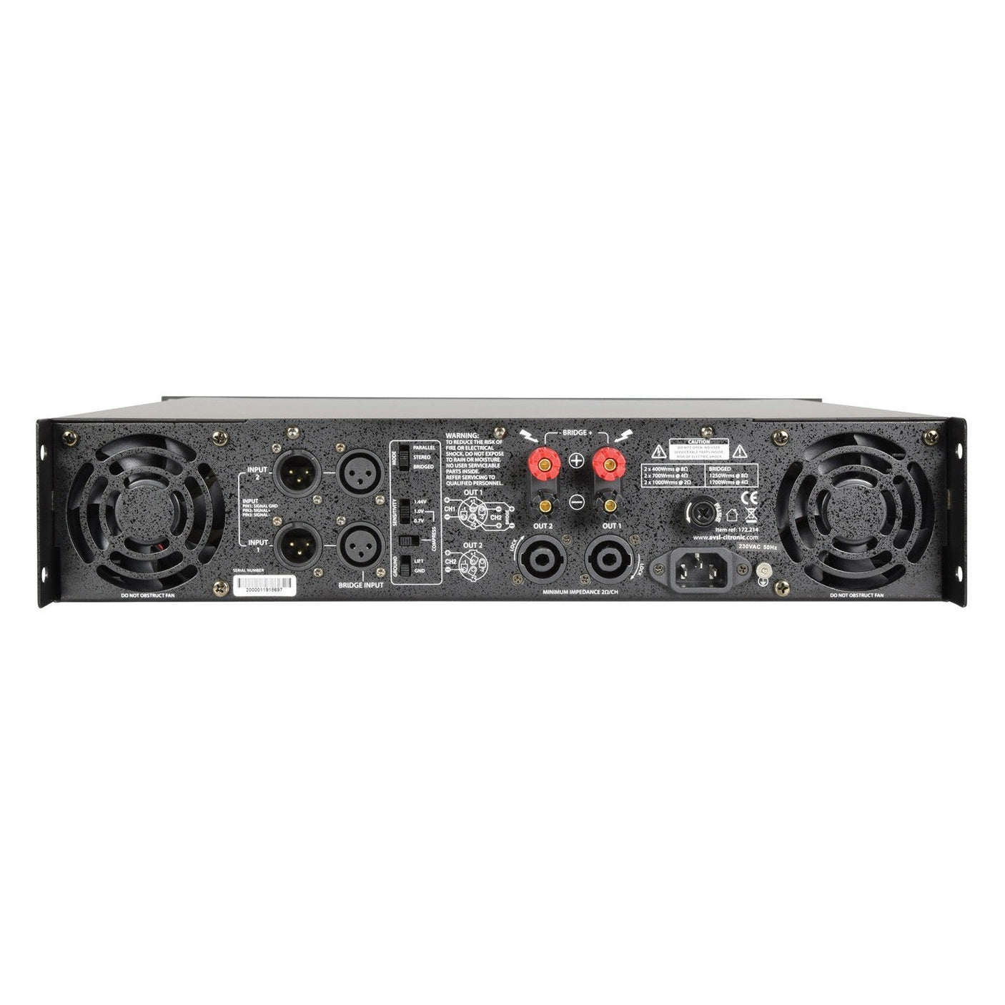 Citronic PLX2000 2-Channel Power Amplifier - 2 x 1000W @ 2Ω 3
