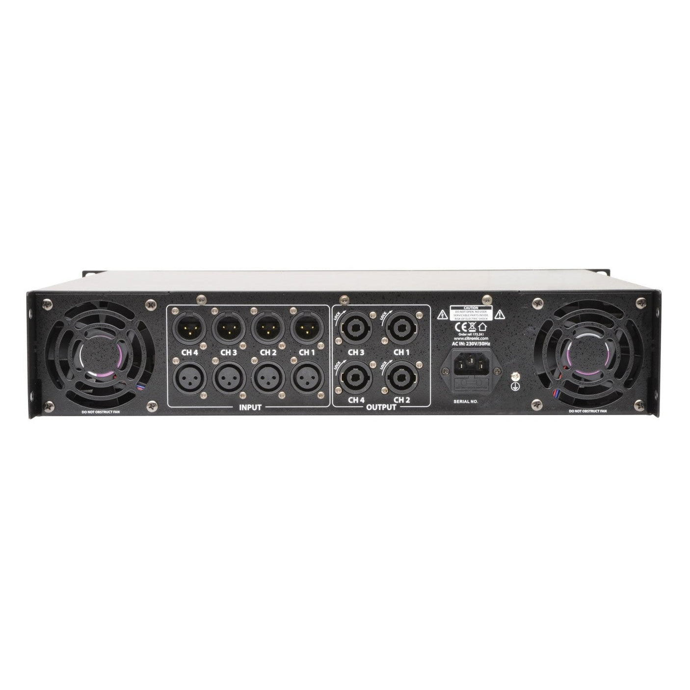 Citronic QP2320 4-Channel Power Amplifier – 4 x 580W @ 2Ω 2