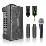 NUX Busking 200FR Portable PA System with B-3RC Wireless Mic & B-5RC Wireless Guitar System