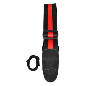 Chord Nylon Webbing Guitar Strap - Black and Red 1