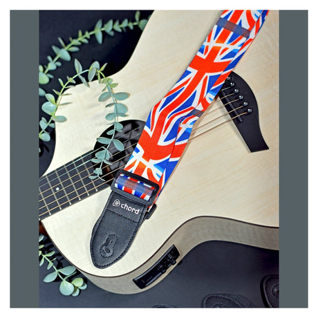Chord Printed Design Webbing Guitar Strap - Union Flag STP-UK1 2