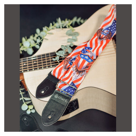 Chord Deluxe Printed Design Guitar Strap - USA Eagle STP-USA2 3