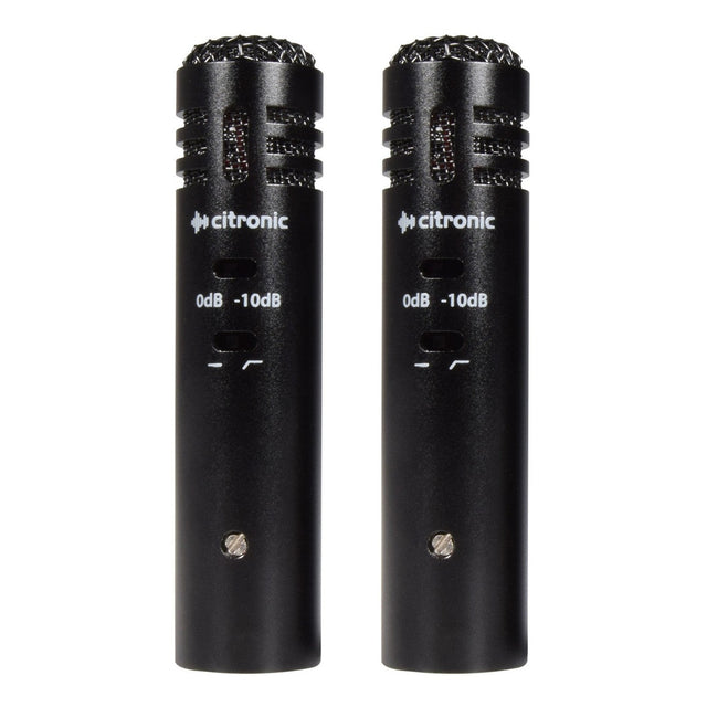 Citronic ECM20 Compact Stereo Cardioid Condenser Mics - Pair 1