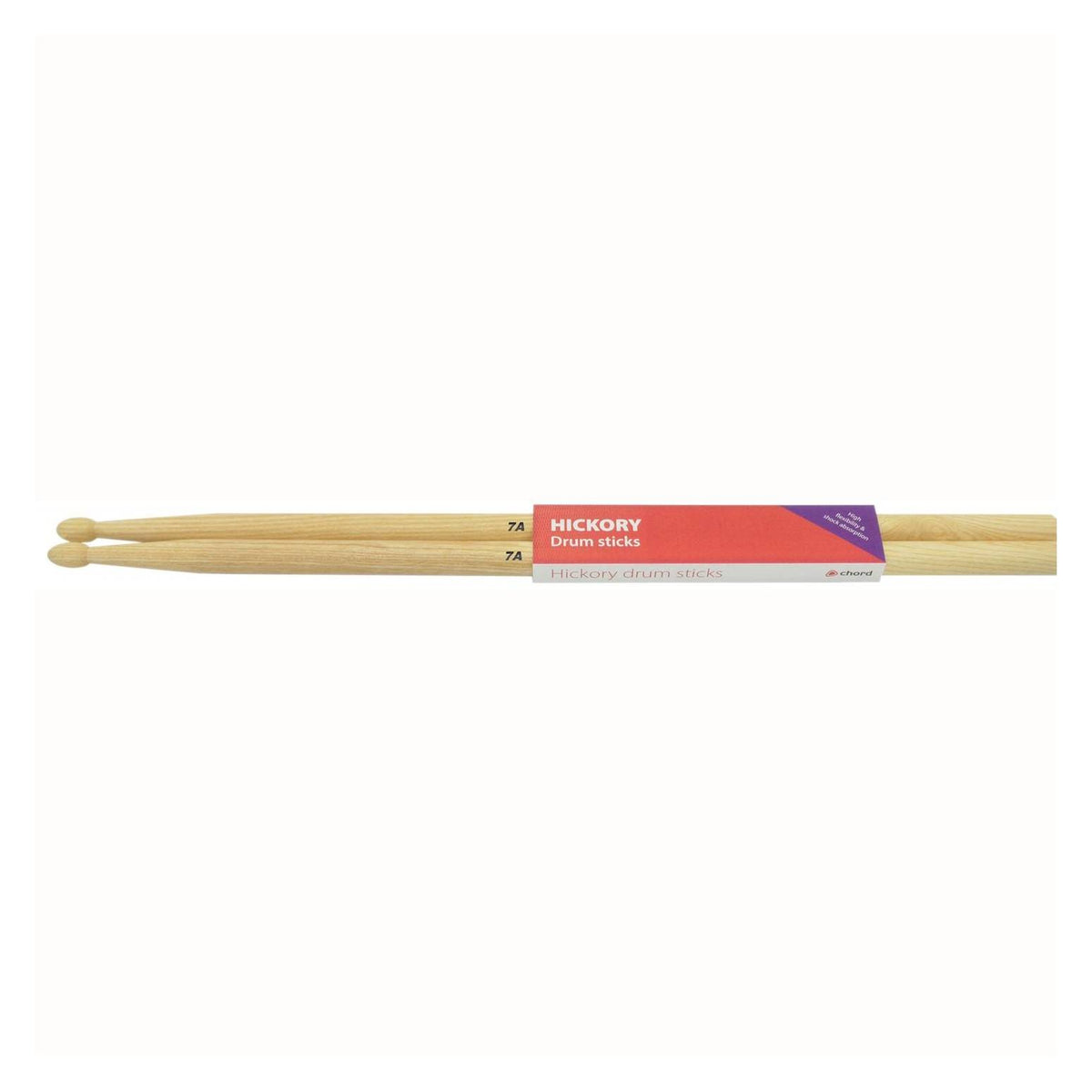 Chord Hickory Drum Sticks, 7A, Wood Tip — Pair 1
