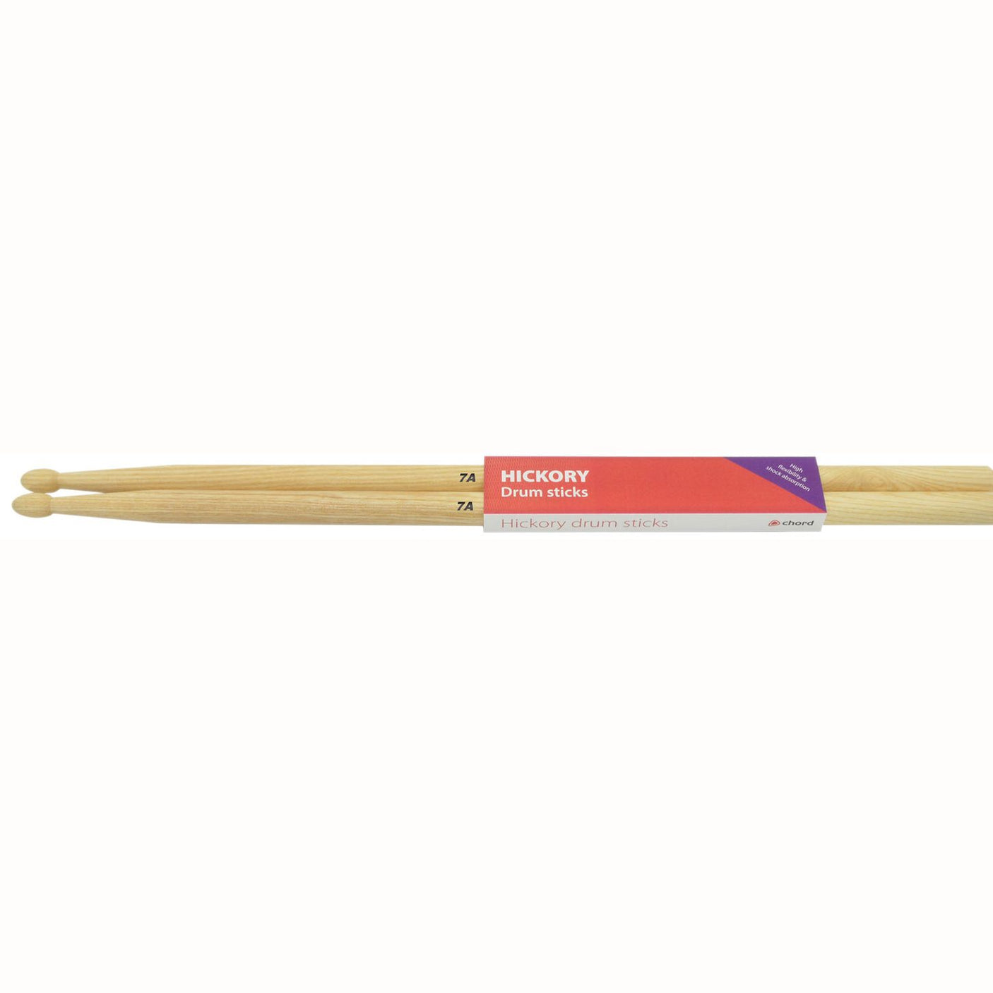 Chord Hickory Drum Sticks, 7A, Wood Tip — Pair 1