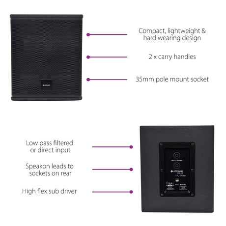 Citronic CASA-10B 10" 300W Passive PA Subwoofer 4