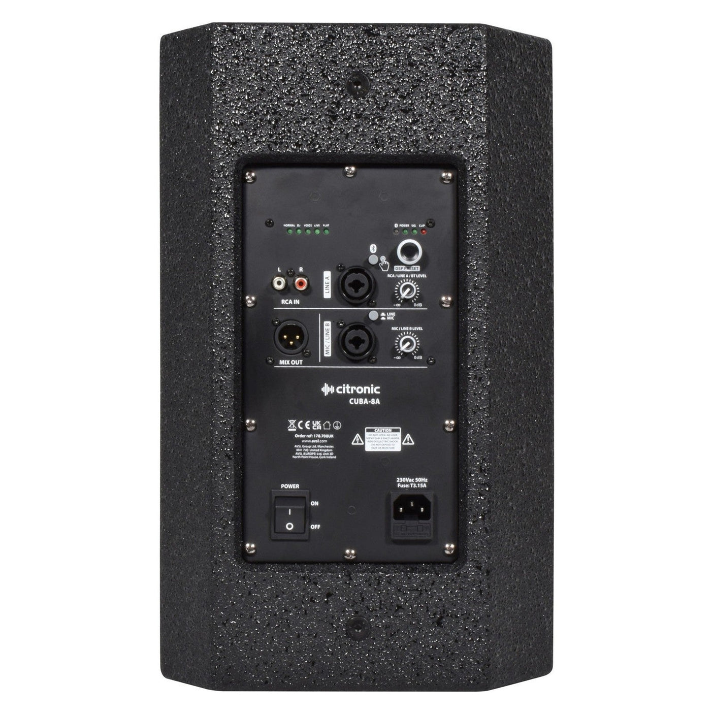 Citronic CUBA-8A 8" 250W Full-Range Active PA Speaker With DSP & Bluetooth 2