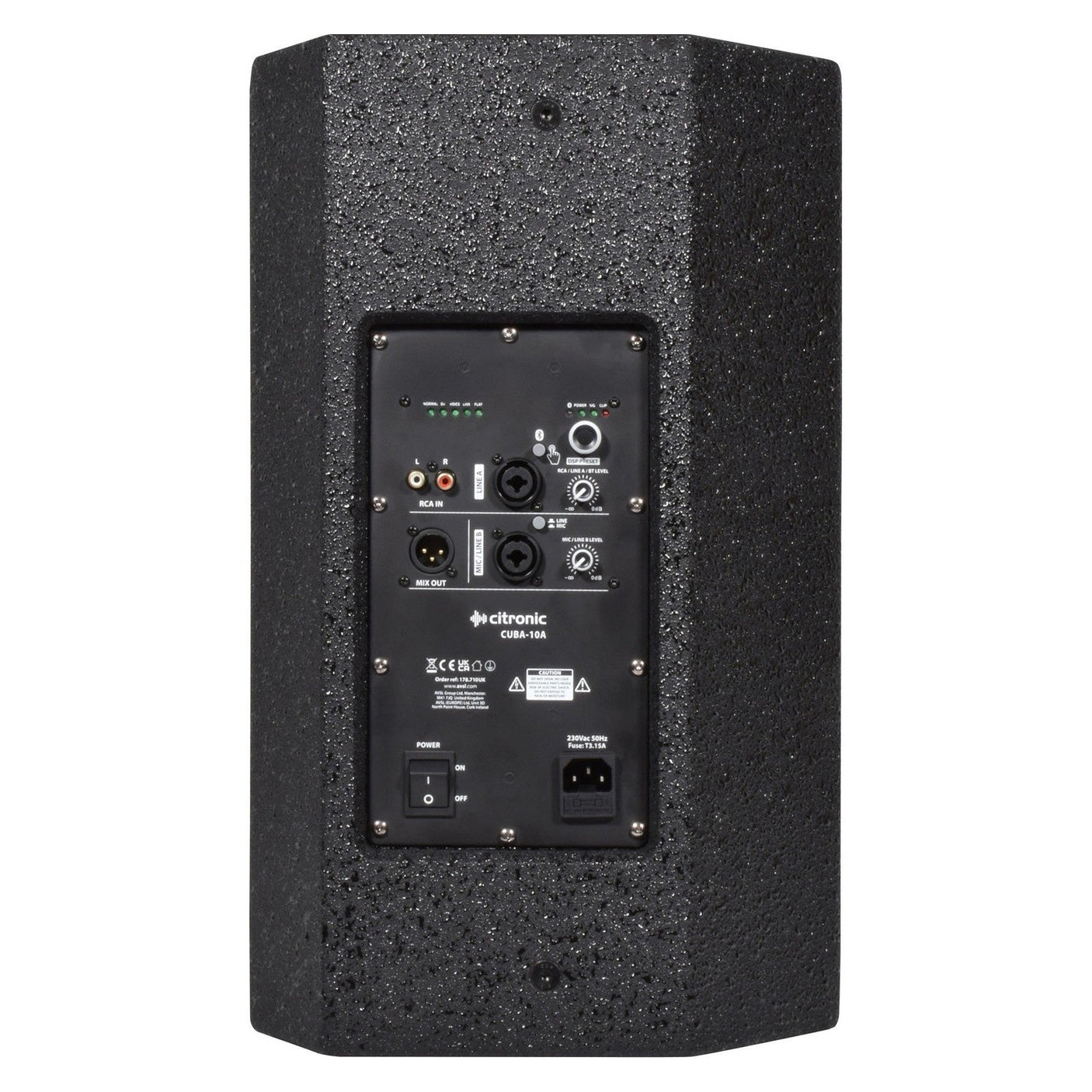 Citronic CUBA-10A 10" 270W Full-Range Active PA Speaker With DSP & Bluetooth 2
