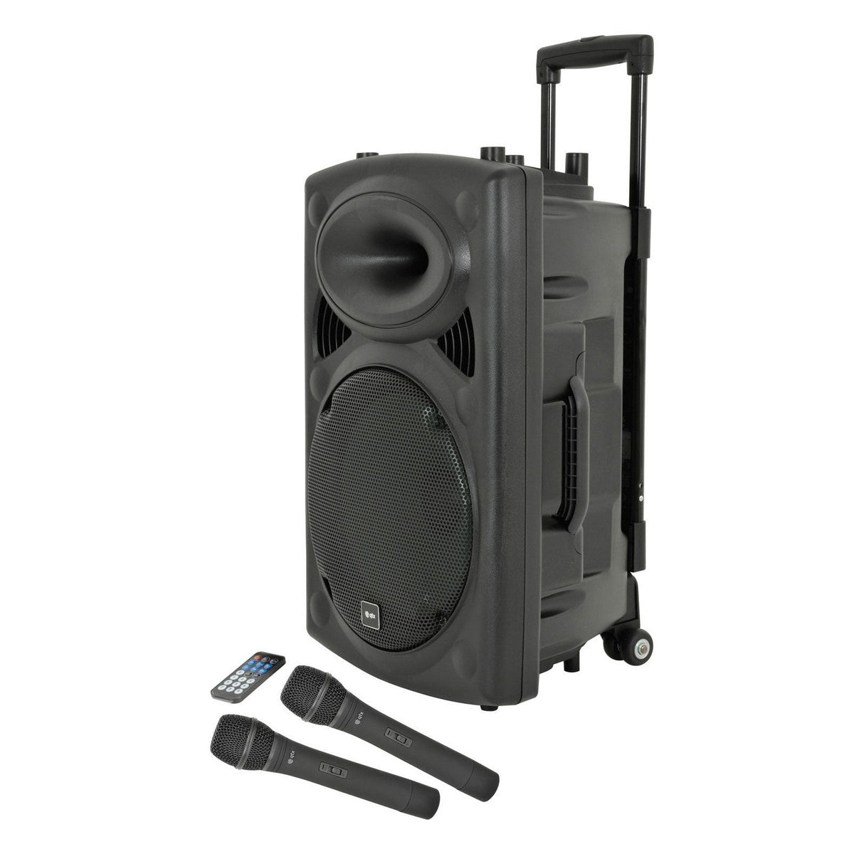 QTX QR12PA Portable PA Speaker with TWS 12" + 2x UHF Mics 1