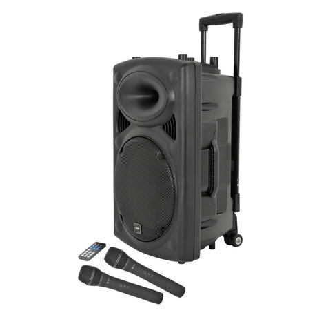 QTX QR12PA Portable PA Speaker with TWS 12" + 2x UHF Mics 1