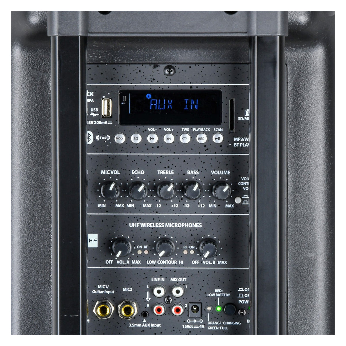 QTX QR15PA Portable PA Speaker with TWS 15" + 2x UHF Mics 5