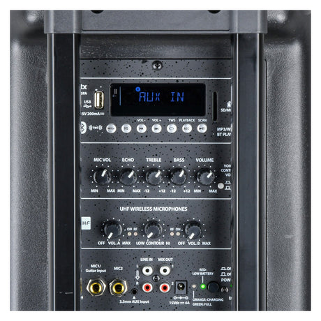 QTX QR15PA Portable PA Speaker with TWS 15" + 2x UHF Mics 5