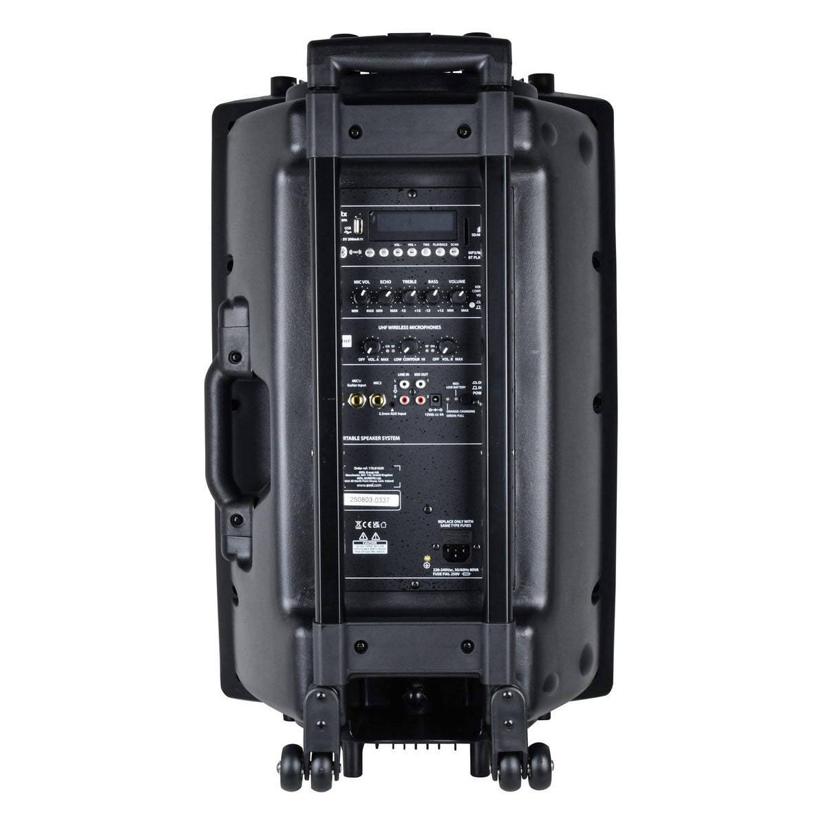 QTX QR15PA Portable PA Speaker with TWS 15" + 2x UHF Mics 6