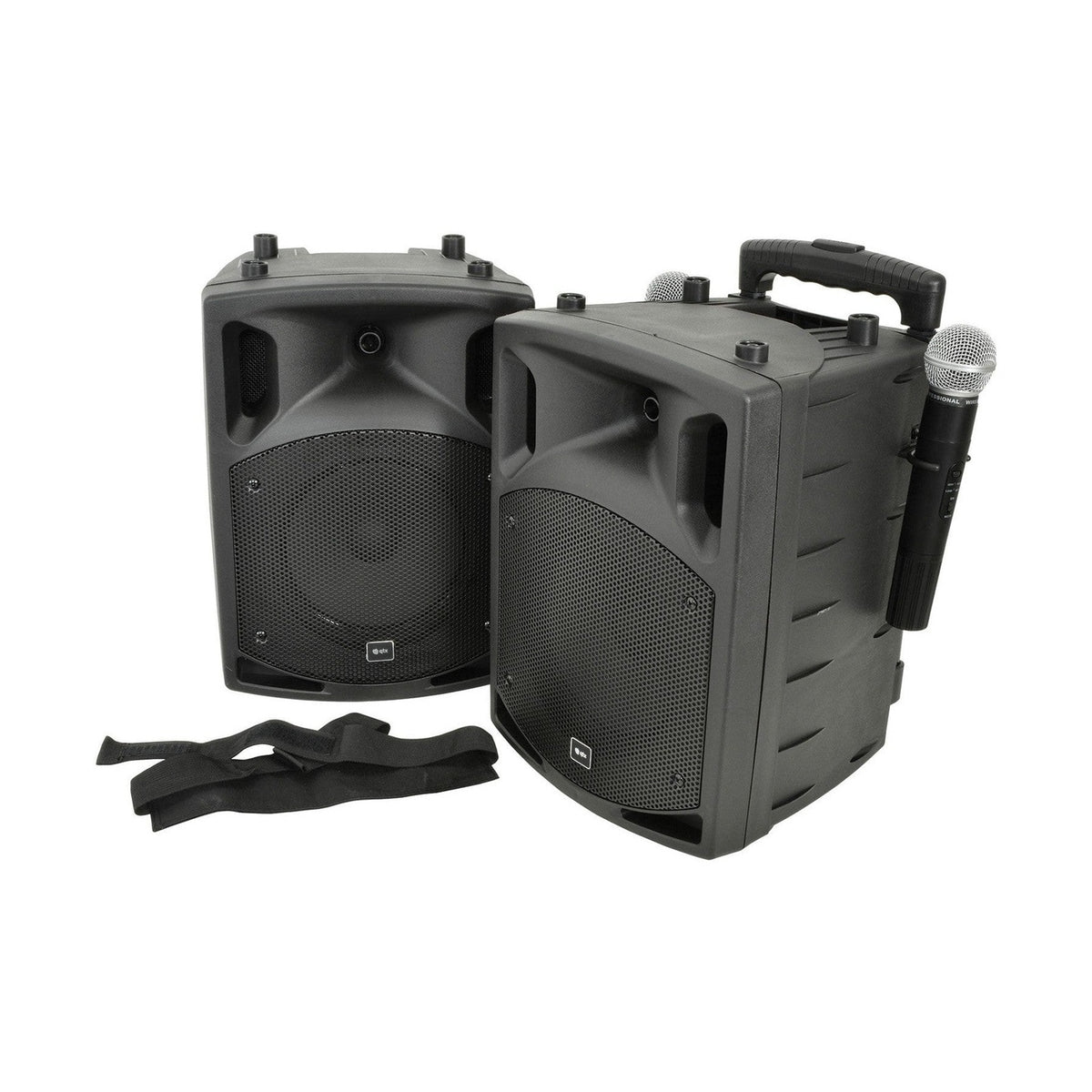 QTX PAV8 Portable PA System With 2 Wireless Microphones, Bluetooth & DVD/CD Player 1
